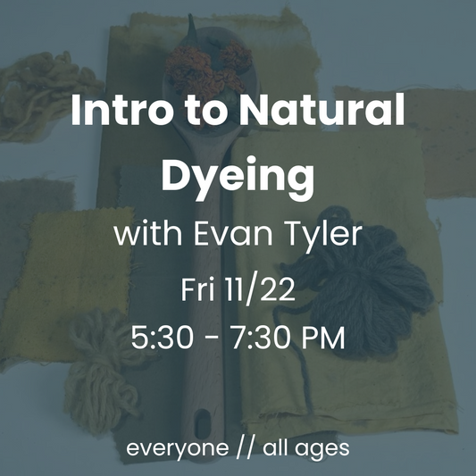 Intro to Natural Dyeing w/ Evan Tyler